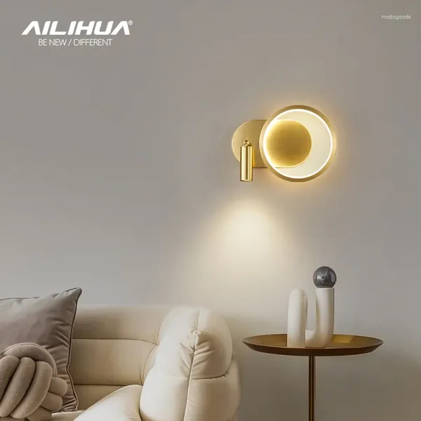 Wandlampe Vollkupfer Bettleuchte Luxus Hauptschlafzimmer kreativ mit Scheinwerfern studieren Spezielle Advanced Eye Protection