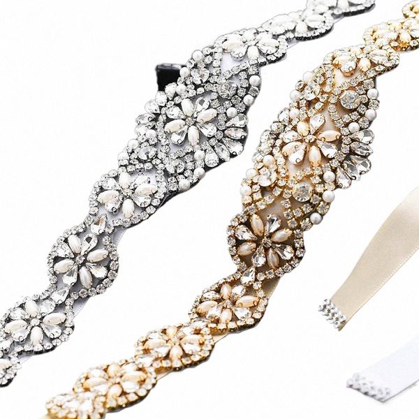 Topqueen Hot Sale Bridal Belt Sier Gold Clyeste Beadered Dewelry