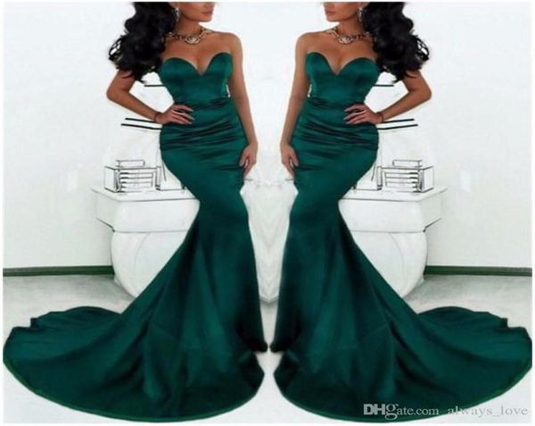 2019 Emerald Green Long Evening Dress Abito sexy Sirene Women Pageant Wear Occasionali abiti da festa 3350761