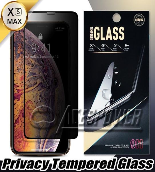 Full Cover Privacy Screen Protector Temperiertes Glas für iPhone 14 plus 13 12 Mini 11 Pro Max X XS XR 8 7 6S Plus mit Papierpaket7441388