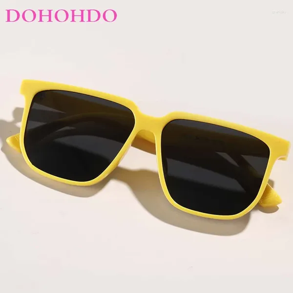 Óculos de sol Dohohdo moda de grande tamanho quadrado designer de marca de marca vintage homens de sol