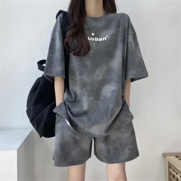 Rousões femininas de roupas femininas Coloque de manga curta Shorts de camiseta de duas peças Ternos de camuflagem 2024 Racksuit de verão Casual Casual