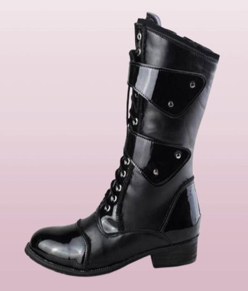 Новый дизайн Fashion Tide Mid Half Boots для мужчин зашнуту с пряжкой для мотоциклеров Boot Man, одеваясь в кожа