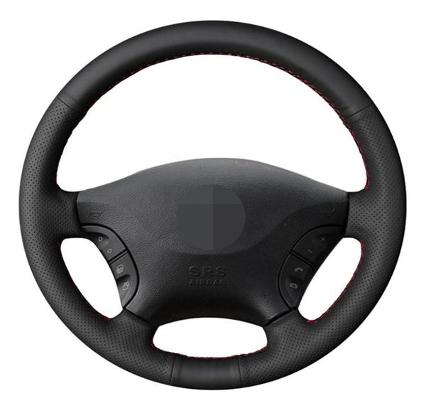 Coperchio ruota dello sterzo d'auto cucito a mano in pelle vera per Mercedes Viano W639 Vito VW Crafter 2006-20166412365