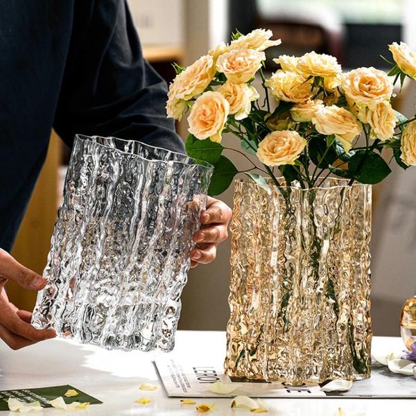 Vasi da 1 pc Design del ghiacciaio vetro Vase tavolo da pranzo fioriera fiore soggiorno decorazioni da tavolo decorazioni per matrimoni donazioni quotidiane