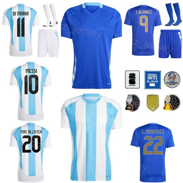 2024-25 Milli Takım Arjantin Futbol Formaları Erkek Gençlik Copa America 11 Di Maria 13 Romero 16 Lo Celso 8 Fernandez Martinez Mac Alvarez Futbol Gömlek Kitleri