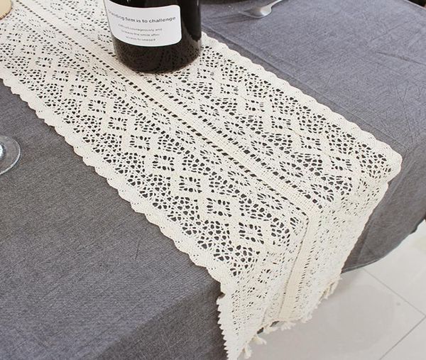 BEIGE CROCHET TABELLA DELLA TABELLA DI QUALE CON TASSELLA COTONE DECIFICARE DI MATURA DELLA TARDINA HOLLOTTO COPERTURA ROMANCE NORDICO COPERCHI COPERCHI COPERTH