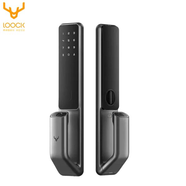 Produtos Global Lockin Smart Door Lock S30 Pro Pushpull Modelo Passagem digital Senha NFC Bluetooth Desbloqueio Detectar Alarme Trabalho Mijia App