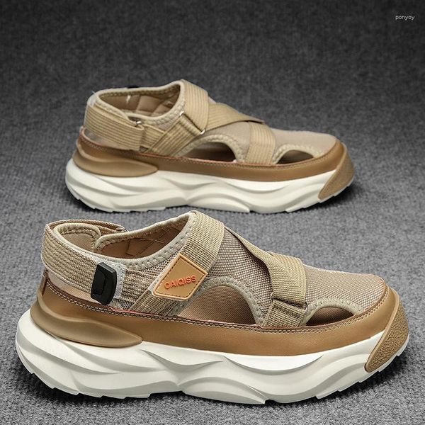 Sandálias homens mulheres verão respirável aumenta plataforma não deslizamento de luz macia fora da rua sapatos de moda de lazer PLUS SIZER45