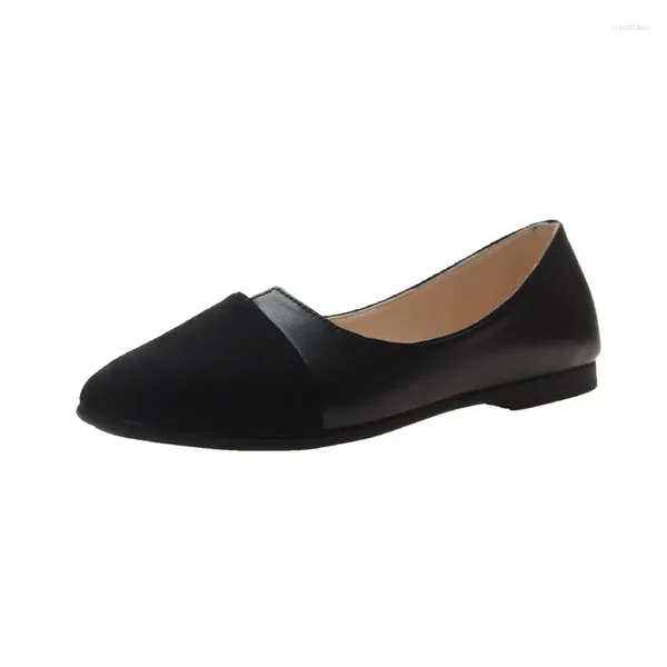 Scarpe casual 2024 Flat Women Sweet Falti Slip di barche poco profonde su mocassini da donna Piattaforma rosa primavera