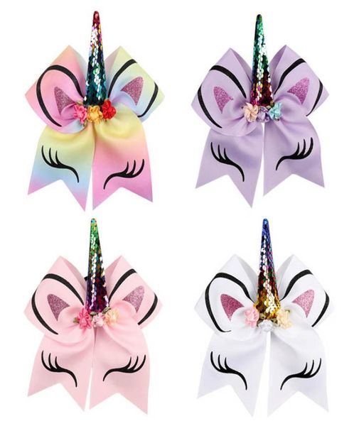 Accessori per capelli per ragazze spille bb clip barili clip fasce per bambini childrens da 7 pollici unicorno paillettes a sfioramento a fili coda a fili a fiocco e29799680