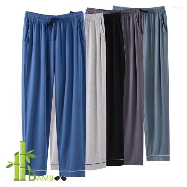 Herren Nachtwäsche Leichtes Bambusfaser Viskose Bottom Ultra-Soft Jersey Strick Pyjama Pants Lounge Hosen Nachtwäsche Männer Schlafkleidung