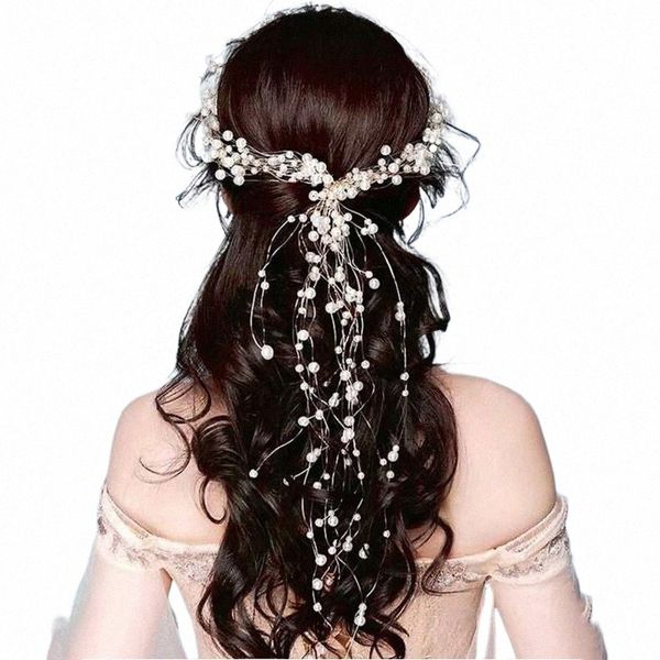 FI Faux Pearl Hair Rope Multicolor Contas Scrunchie Pytail Helder Hairband Hair Bandes Accorores para mulheres Headwear M24C#