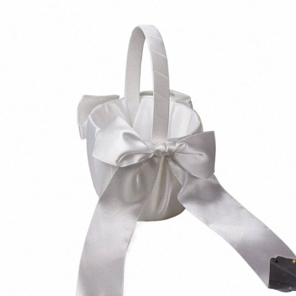 cesta de casamento simples de cesta de cesto de garotas brancas para a noiva/filhos da mão da mão de casamento de mão decoração de festa 5445#