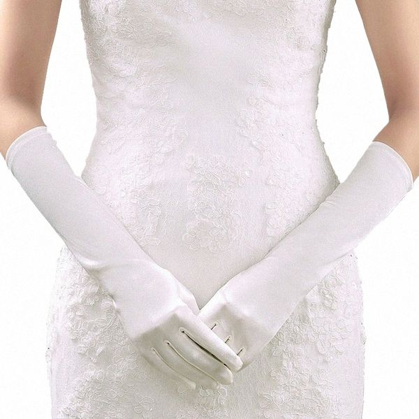 Frauen mit mittlerer Länge Opernhandschuhe 20s Satin Halen Kostüm Elbow Länge Full Finger Handschuhe Flapper Hochzeit Akquis G3QQ#