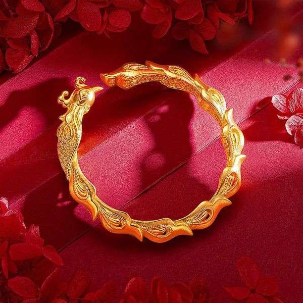 Свадебный свадебный браслет Вьетнам Плацент Золото Золото Женщина нет цвета, подарки подруги подарки Golden 240416