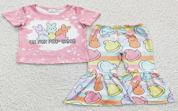 Nuovo Design Dddler Girls Abbigliamento set boutique Shorte Bell Bottoms Outfits Bunny Stampa Buny Girl Girl Abbigliamento Wholesa9922027