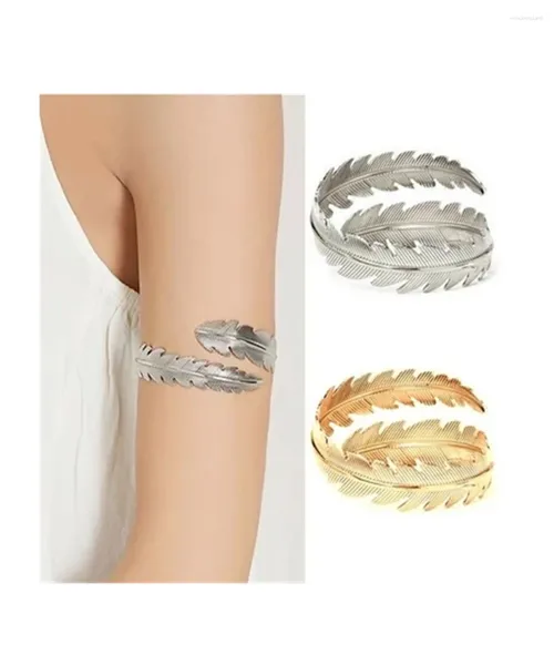 Bracelets de link 2024 em bomba de penas pulseira de braçadeira para mulheres Gold Silver Plated Acessórios Ajuste o presente da festa