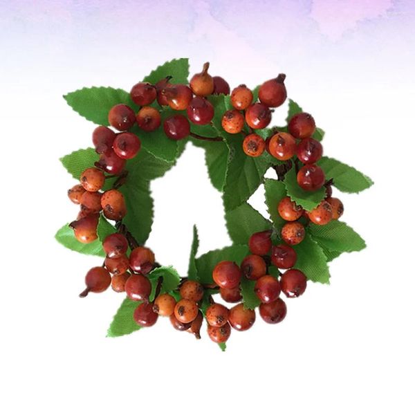 Dekorative Blumen 2 Stcs Orange Dekor Berry Kranz Schrank Haushalt simuliertes Girlandzimmer Innenabende Dekoration Herbst Weihnachtstisch