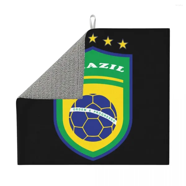 Настольные коврики флаг бразильского футбольного блюда сушили