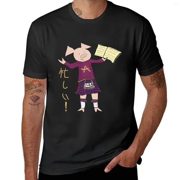 Polos da uomo impegnato a studiare!T-shirt Tops Cute Abiti anime Oversize Maglietta uomini