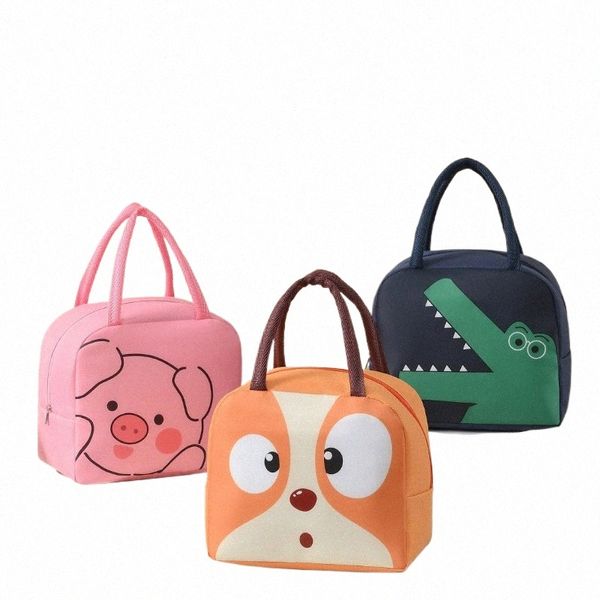 Carto Animals Thermal Lunch Bags для детей с бесплатным кораблем детской девочки для хранения ланч -бокса Banto Lunchbox Сумки Insulati Sags U36y#