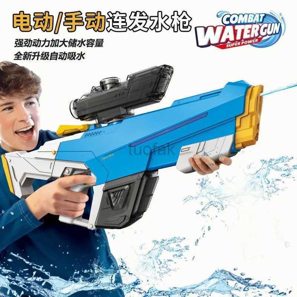 Giocattoli per pistola Nuova acqua Gun Gun elettrica Full Firing Fireing Toy Summer Beach Pool Gun Gun Gun di assorbimento d'acqua completamente automatico giocattoli per bambini 240416