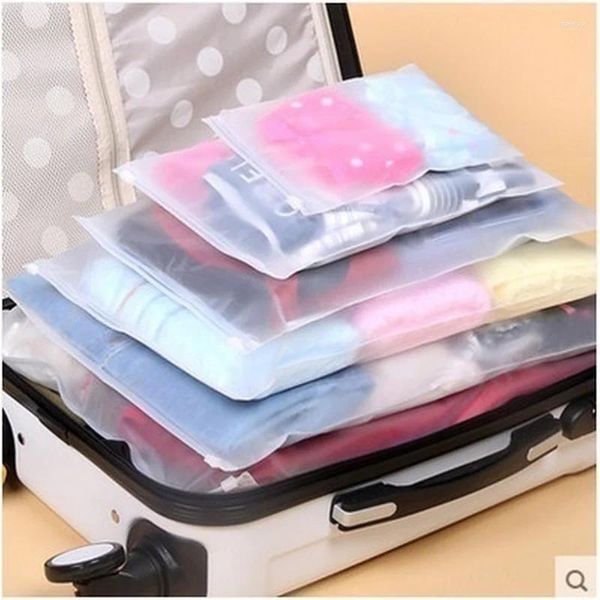 Bolsas de armazenamento 5pcs viagens portáteis compõem sapatos à prova d'água Bolsa de organizador de bolsa de plástico para pano