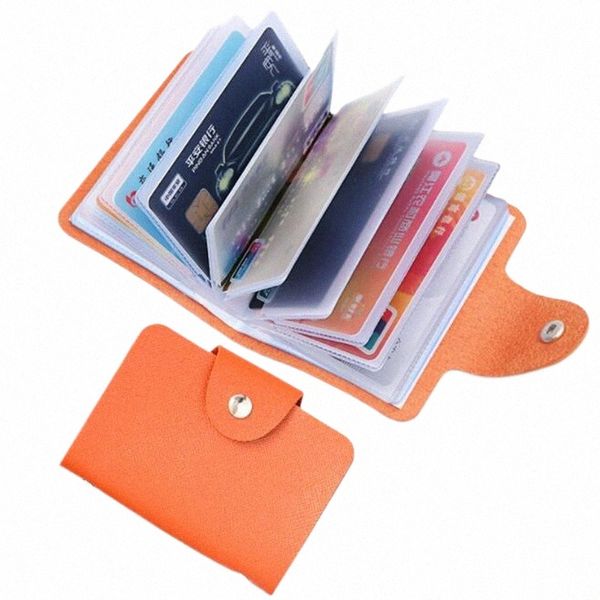 24 bits portador de cartão de crédito Busin Bank Card Pocket PVC Card de grande capacidade C Caso de clipe de armazenamento Organizador Id ID da bolsa i8LT#