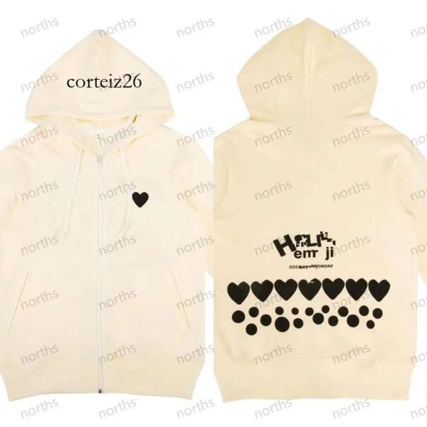 2024 Play Felpe con cappuccio da felpa con cappuccio Women Zipper Sweatshirt Commes Cardigan des Red Heart Jacket Red Garcons Standard Fleece Casual Jumpers CDGS Hoodie 8709