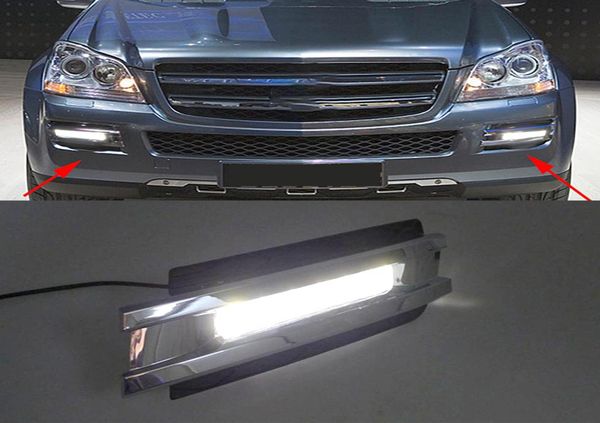 1 coppia LED di giorno in esecuzione ABS impermeabile leggera ABS 12V DRL Fog Lampada Decorazione per Mercedes Benz W164 GL320 GL350 GL450 2006 2007 2003377405