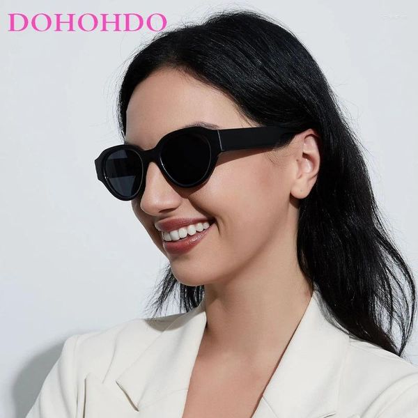 Sonnenbrille Dohohdo Oval Cat Eye für Frauen Marke Designer Mode Eyewear Männer Schatten Brille weibliche Sonne Glasse Uv400 Gafas de Sol