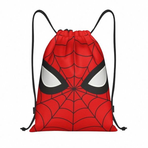 Bolsa de batedeira da web clássica de aranha vermelha masculina homens de ginástica dobrável esportes sackpack backpacks s6fp#