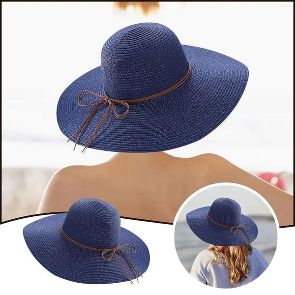 Wide Bim Hats Beach Hut Frauen Floppy Sun Summer Cap Packbares Baumwollstroh für Reisen