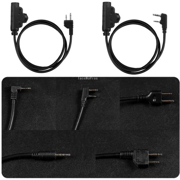 Accessoires Military Headset U94 PTT Kabel Plug Tactical Headset Adapter für Kenwood Baofeng Icom Midland Motorala Walkie Talkie Radio