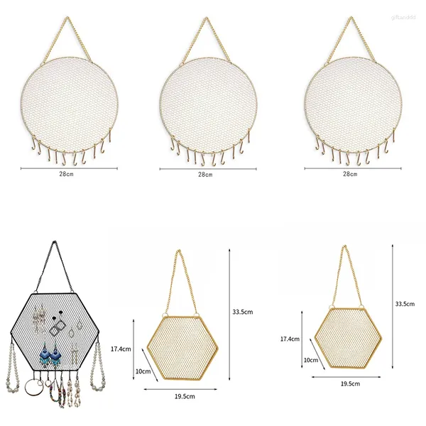 Piastre decorative multifunzione orecchino di orecchini da parete appeso organizzatore di gioielli montati per stallone deco di esagonisti