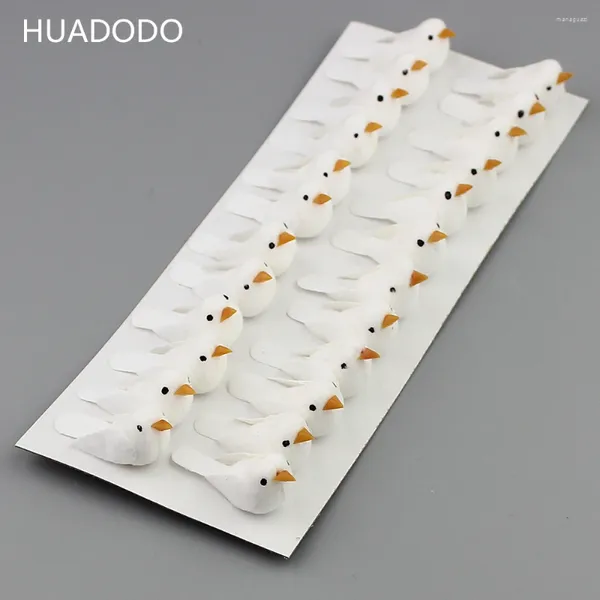 Dekorative Blumen Huadodo 24PCS Mini White Foam Künstliche Vögel für Miniaturgarten Haus Scrapbooking Weihnachtsdekoration