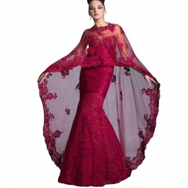 Fi Red Bridal Capes Cloaks Shaks Рука кружев