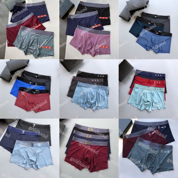 Ice Seide Underpants Herren haben atmungsaktive Boxer männliche Designer -Briefs Unterwäsche hochwertig