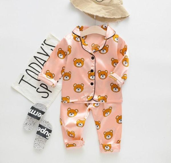Pijama de bebê conjunta verão Pijama de desenho animado de outono para meninos de meninos de roupas de dormir com traje de neightwear de algodão Longsleeeved3780507