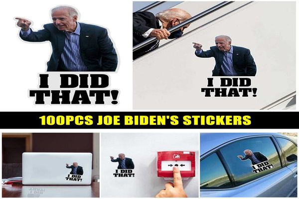 100pcs Eu fiz aqueles adesivos de carro Joe Biden adesivos engraçados DIY Decalques reflexivos Cartaz Cars Laptop Tank Decoration8923084