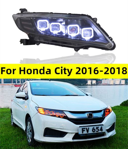 Luzes de carro para Honda City 20 16-20 18 LED DRL DIDTE DIA LUZ AUTO AUTO LENS LENS LEN