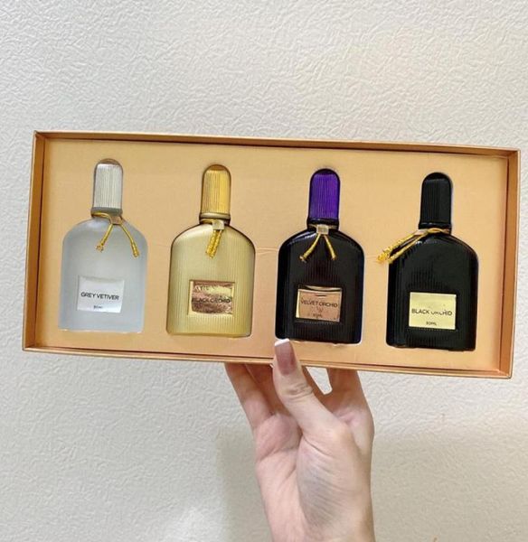 Der neueste 4pcs 30ml Parfüm Set Schwarzer Samtgrau Vetiver 4 in 1 Parfum -Anzüge Modernes Sammelkit Schnelle Lieferung 3950061