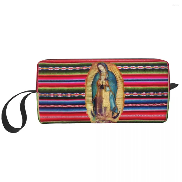 Aufbewahrungstaschen Lady von Guadalupe Virgen Maria Zarape Toilapyetrag Mode Jungfrau Maria katholisches kosmetisches Make -up für Schönheit Dopp Kit Fall