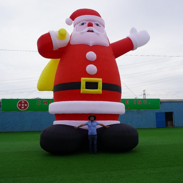 12mh (40 piedi) con nave senza soffiante Gigante personalizzata Babbo Natale gonfiabile Blow Up Father Christmas Old Man for Mall Promotion Decoration Toys