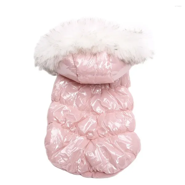 Cani da cane e gatti cappotto caldo con design guinzaglio cucciolo cucciolo abito con cappuccio abito inverno vestito 4 colori