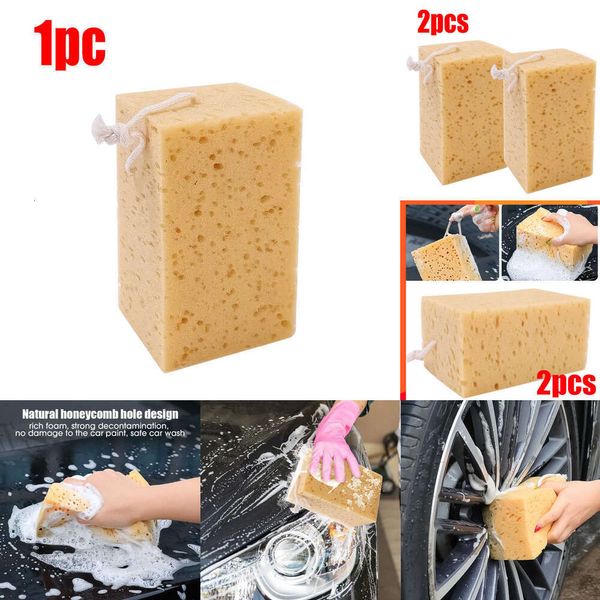 2024 2PCS CAR колеса Очистка губки из губки соты Super Abripent Auto Wash Sponge Wipe Care Detle Crass Cars Careming Инструменты для очистки инструменты для очистки инструменты