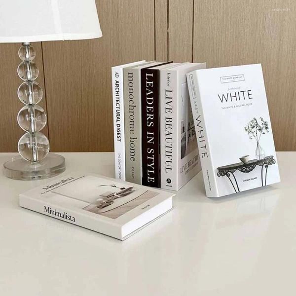 Dekoratif tabaklar moda sahte kitaplar süs yatak odası ev dekor basit kitaplık sehpa dekorasyon çekim sahne kitap