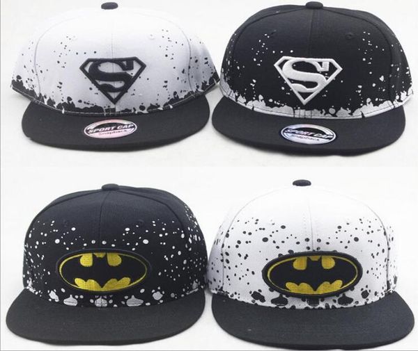Корейская версия Hat Whole Children039s Bat Superman Вышивая бейсболка Parentchild Hip Hop Hiphop Hat Tide2869289