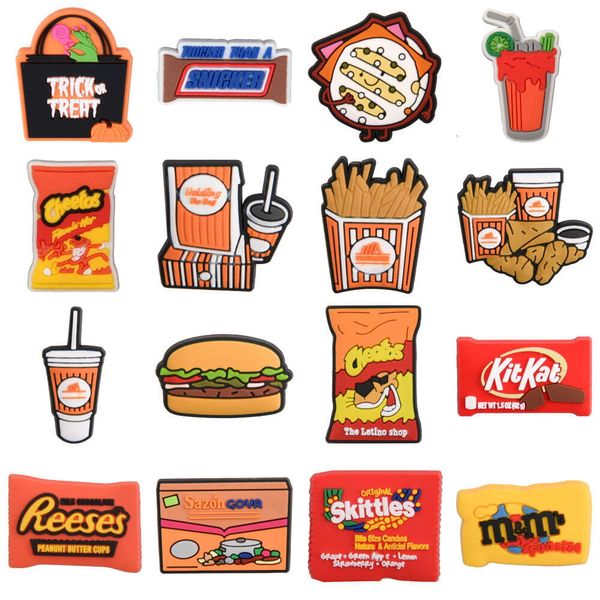 Hot Sell Classic 2D Food Shoe Charms para entupir Candy Plastic Clog Charms para decoração de presente de pulseira por DHL/FedEx